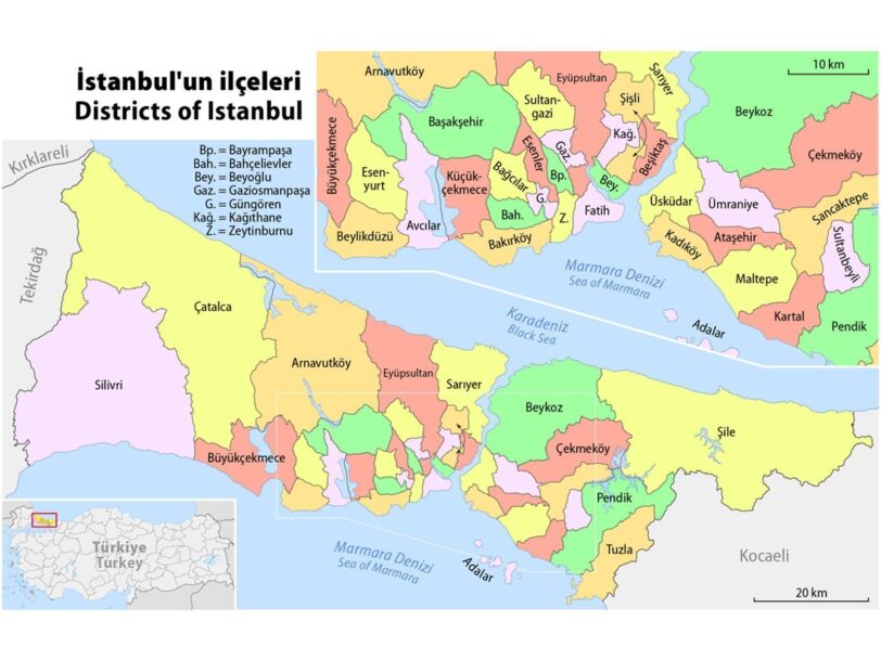 istanbul ilçeleri haritası